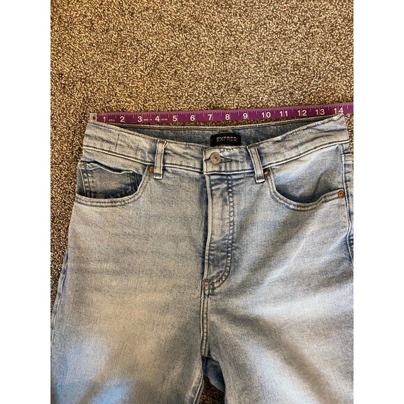 Express Mom Jeans Super High Rise Size 8 Light Wash Straight Leg - Picture 3 of 8